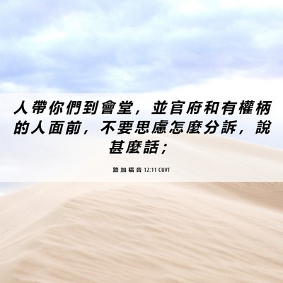 Picture 06 - 路 加 福 音 12:11 CUVT - 人 帶 你 們 到 會 堂 ， 並 官 府 和 - Bible Verse Picture