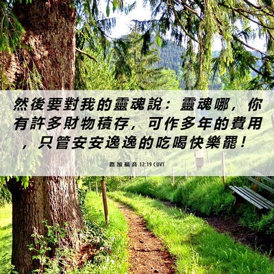Picture 06 - 路 加 福 音 12:19 CUVT - 然 後 要 對 我 的 靈 魂 說 ： 靈 魂 - Bible Verse Picture