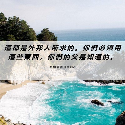Picture 06 - 路 加 福 音 12:30 CUVT - 這 都 是 外 邦 人 所 求 的 。 你 們 - Bible Verse Picture