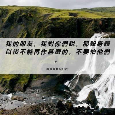 Picture 06 - 路 加 福 音 12:4 CUVT - 我 的 朋 友 ， 我 對 你 們 說 ， 那 - Bible Verse Picture