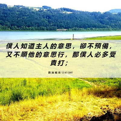 Picture 06 - 路 加 福 音 12:47 CUVT - 僕 人 知 道 主 人 的 意 思 ， 卻 不 - Bible Verse Picture