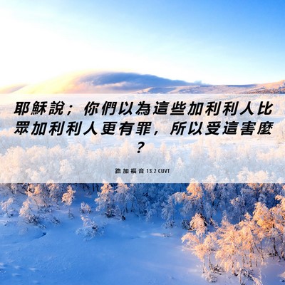 Picture 06 - 路 加 福 音 13:2 CUVT - 耶 穌 說 ； 你 們 以 為 這 些 加 利 - Bible Verse Picture