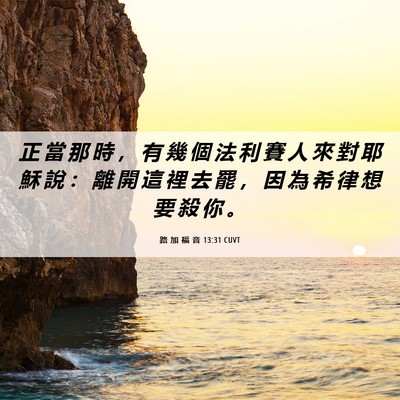 Picture 06 - 路 加 福 音 13:31 CUVT - 正 當 那 時 ， 有 幾 個 法 利 賽 人 - Bible Verse Picture