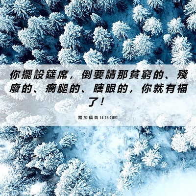 Picture 06 - 路 加 福 音 14:13 CUVT - 你 擺 設 筵 席 ， 倒 要 請 那 貧 窮 - Bible Verse Picture