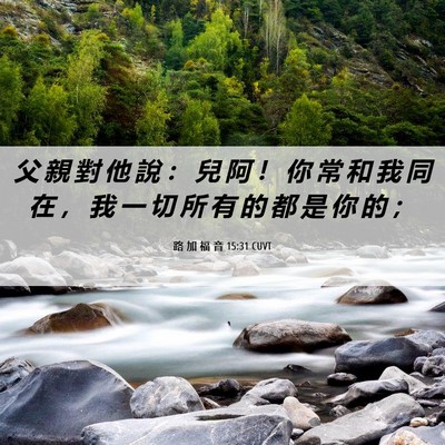 Picture 06 - 路 加 福 音 15:31 CUVT - 父 親 對 他 說 ： 兒 阿 ！ 你 常 和 - Bible Verse Picture