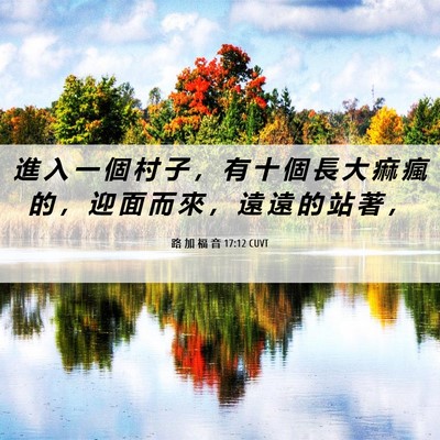 Picture 06 - 路 加 福 音 17:12 CUVT - 進 入 一 個 村 子 ， 有 十 個 長 大 - Bible Verse Picture