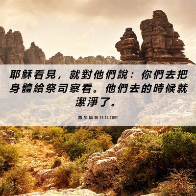 Picture 06 - 路 加 福 音 17:14 CUVT - 耶 穌 看 見 ， 就 對 他 們 說 ： 你 - Bible Verse Picture