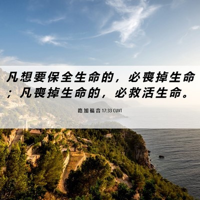 Picture 06 - 路 加 福 音 17:33 CUVT - 凡 想 要 保 全 生 命 的 ， 必 喪 掉 - Bible Verse Picture