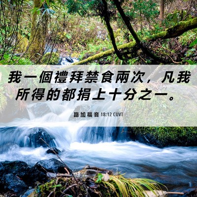 Picture 06 - 路 加 福 音 18:12 CUVT - 我 一 個 禮 拜 禁 食 兩 次 ， 凡 我 - Bible Verse Picture