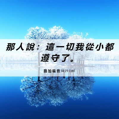 Picture 06 - 路 加 福 音 18:21 CUVT - 那 人 說 ： 這 一 切 我 從 小 都 遵 - Bible Verse Picture