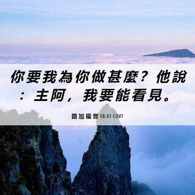 Picture 06 - 路 加 福 音 18:41 CUVT - 你 要 我 為 你 做 甚 麼 ？ 他 說 ： - Bible Verse Picture