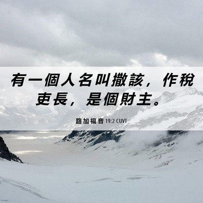 Picture 06 - 路 加 福 音 19:2 CUVT - 有 一 個 人 名 叫 撒 該 ， 作 稅 吏 - Bible Verse Picture