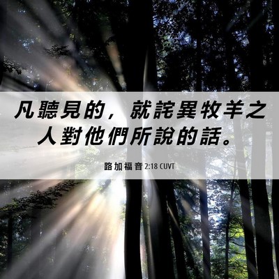 Picture 06 - 路 加 福 音 2:18 CUVT - 凡 聽 見 的 ， 就 詫 異 牧 羊 之 人 - Bible Verse Picture
