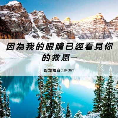 Picture 06 - 路 加 福 音 2:30 CUVT - 因 為 我 的 眼 睛 已 經 看 見 你 的 - Bible Verse Picture