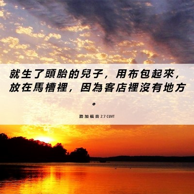 Picture 06 - 路 加 福 音 2:7 CUVT - 就 生 了 頭 胎 的 兒 子 ， 用 布 包 - Bible Verse Picture