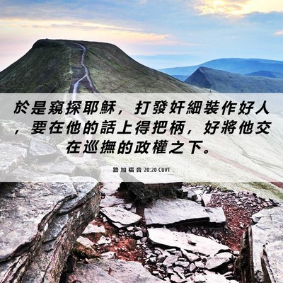 Picture 06 - 路 加 福 音 20:20 CUVT - 於 是 窺 探 耶 穌 ， 打 發 奸 細 裝 - Bible Verse Picture