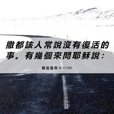 Picture 06 - 路 加 福 音 20:27 CUVT - 撒 都 該 人 常 說 沒 有 復 活 的 事 - Bible Verse Picture