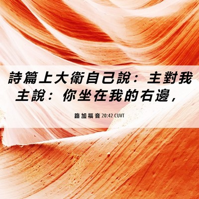 Picture 06 - 路 加 福 音 20:42 CUVT - 詩 篇 上 大 衛 自 己 說 ： 主 對 我 - Bible Verse Picture