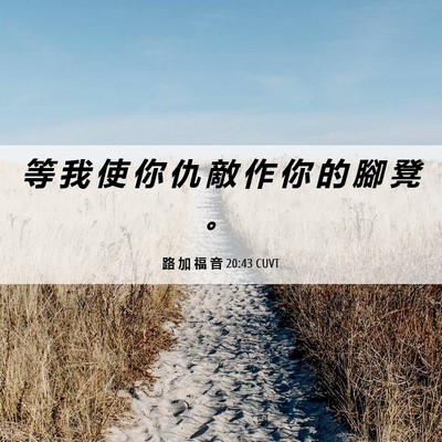 Picture 06 - 路 加 福 音 20:43 CUVT - 等 我 使 你 仇 敵 作 你 的 腳 凳 - Bible Verse Picture