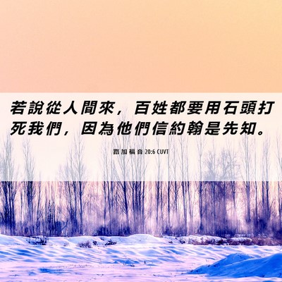 Picture 06 - 路 加 福 音 20:6 CUVT - 若 說 從 人 間 來 ， 百 姓 都 要 用 - Bible Verse Picture