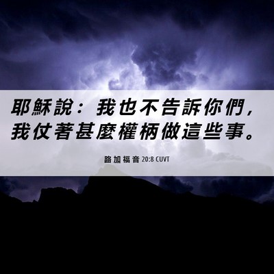 Picture 06 - 路 加 福 音 20:8 CUVT - 耶 穌 說 ： 我 也 不 告 訴 你 們 ， - Bible Verse Picture