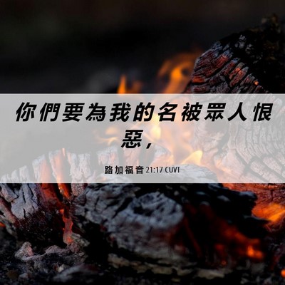 Picture 06 - 路 加 福 音 21:17 CUVT - 你 們 要 為 我 的 名 被 眾 人 恨 惡 - Bible Verse Picture