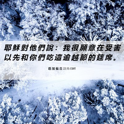 Picture 06 - 路 加 福 音 22:15 CUVT - 耶 穌 對 他 們 說 ： 我 很 願 意 在 - Bible Verse Picture