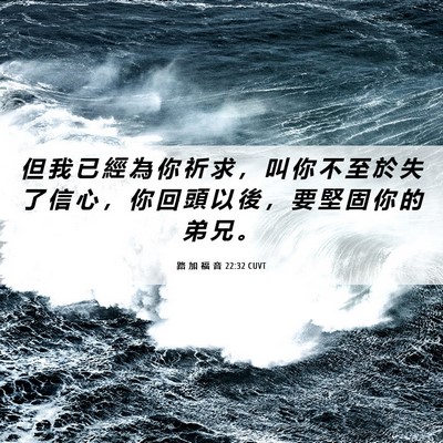 Picture 06 - 路 加 福 音 22:32 CUVT - 但 我 已 經 為 你 祈 求 ， 叫 你 不 - Bible Verse Picture