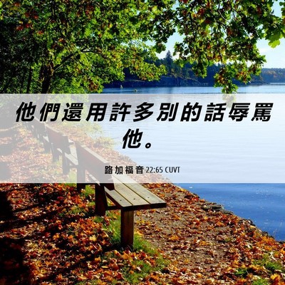 Picture 06 - 路 加 福 音 22:65 CUVT - 他 們 還 用 許 多 別 的 話 辱 罵 他 - Bible Verse Picture