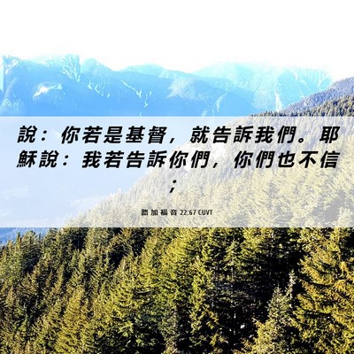 Picture 06 - 路 加 福 音 22:67 CUVT - 說 ： 你 若 是 基 督 ， 就 告 訴 我 - Bible Verse Picture