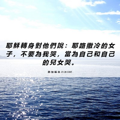Picture 06 - 路 加 福 音 23:28 CUVT - 耶 穌 轉 身 對 他 們 說 ： 耶 路 撒 - Bible Verse Picture