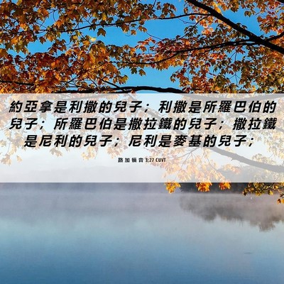 Picture 06 - 路 加 福 音 3:27 CUVT - 約 亞 拿 是 利 撒 的 兒 子 ； 利 撒 - Bible Verse Picture