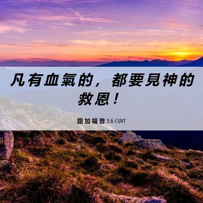 Picture 06 - 路 加 福 音 3:6 CUVT - 凡 有 血 氣 的 ， 都 要 見 神 的 救 - Bible Verse Picture