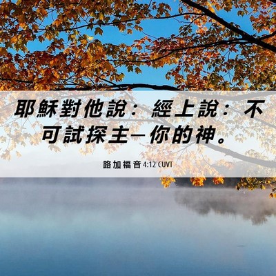 Picture 06 - 路 加 福 音 4:12 CUVT - 耶 穌 對 他 說 ： 經 上 說 ： 不 可 - Bible Verse Picture