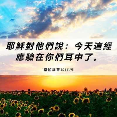 Picture 06 - 路 加 福 音 4:21 CUVT - 耶 穌 對 他 們 說 ： 今 天 這 經 應 - Bible Verse Picture