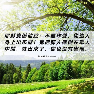 Picture 06 - 路 加 福 音 4:35 CUVT - 耶 穌 責 備 他 說 ： 不 要 作 聲 ， - Bible Verse Picture
