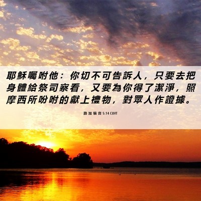 Picture 06 - 路 加 福 音 5:14 CUVT - 耶 穌 囑 咐 他 ： 你 切 不 可 告 訴 - Bible Verse Picture