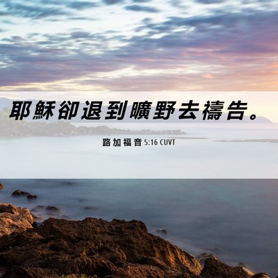 Picture 06 - 路 加 福 音 5:16 CUVT - 耶 穌 卻 退 到 曠 野 去 禱 告 - Bible Verse Picture