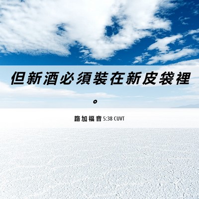 Picture 06 - 路 加 福 音 5:38 CUVT - 但 新 酒 必 須 裝 在 新 皮 袋 裡 - Bible Verse Picture