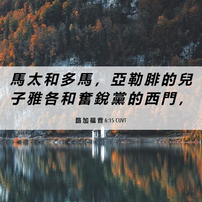 Picture 06 - 路 加 福 音 6:15 CUVT - 馬 太 和 多 馬 ， 亞 勒 腓 的 兒 子 - Bible Verse Picture