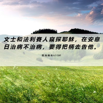 Picture 06 - 路 加 福 音 6:7 CUVT - 文 士 和 法 利 賽 人 窺 探 耶 穌 ， - Bible Verse Picture
