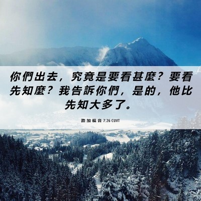 Picture 06 - 路 加 福 音 7:26 CUVT - 你 們 出 去 ， 究 竟 是 要 看 甚 麼 - Bible Verse Picture