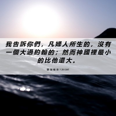 Picture 06 - 路 加 福 音 7:28 CUVT - 我 告 訴 你 們 ， 凡 婦 人 所 生 的 - Bible Verse Picture
