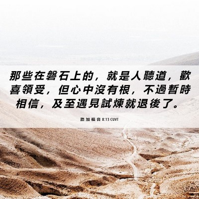 Picture 06 - 路 加 福 音 8:13 CUVT - 那 些 在 磐 石 上 的 ， 就 是 人 聽 - Bible Verse Picture