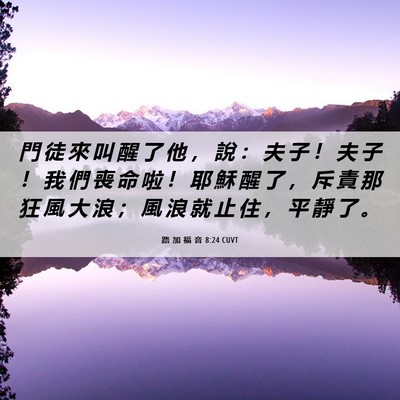 Picture 06 - 路 加 福 音 8:24 CUVT - 門 徒 來 叫 醒 了 他 ， 說 ： 夫 子 - Bible Verse Picture