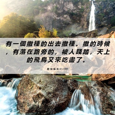 Picture 06 - 路 加 福 音 8:5 CUVT - 有 一 個 撒 種 的 出 去 撒 種 。 撒 - Bible Verse Picture