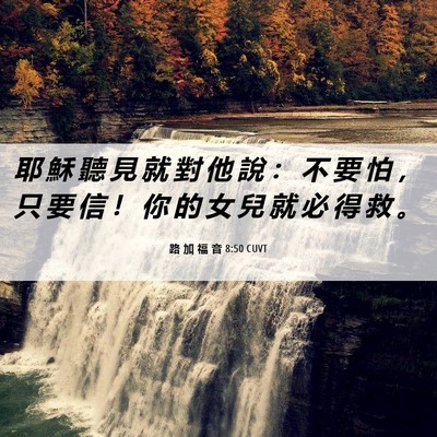 Picture 06 - 路 加 福 音 8:50 CUVT - 耶 穌 聽 見 就 對 他 說 ： 不 要 怕 - Bible Verse Picture