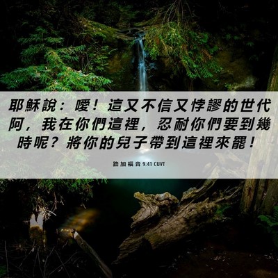 Picture 06 - 路 加 福 音 9:41 CUVT - 耶 穌 說 ： 噯 ！ 這 又 不 信 又 悖 - Bible Verse Picture