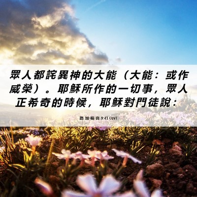 Picture 06 - 路 加 福 音 9:43 CUVT - 眾 人 都 詫 異 神 的 大 能 （ 大 能 - Bible Verse Picture