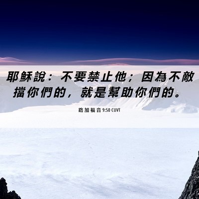 Picture 06 - 路 加 福 音 9:50 CUVT - 耶 穌 說 ： 不 要 禁 止 他 ； 因 為 - Bible Verse Picture